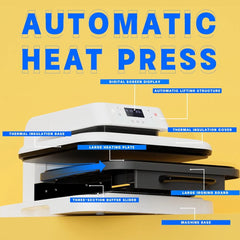 1500W 15"X15" Auto Heat Press Machine for Transfer Vinyl& Sublimation Project