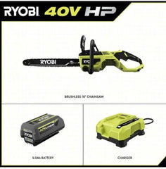 18 40V Cordless Chainsaw Kit with Battery& Charger, Green