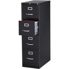 4-Drawer Lockable File Cabinet, Black