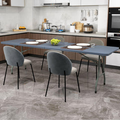 8FT Folding Table 350LBS – Heavy Duty Plastic Table with HDPE Top & Handle