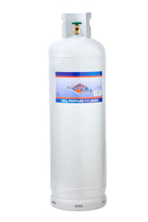 100 lb Steel Propane Cylinder with OPD Valve, DOT Approved, Rust-Resistant, for Grills& Heaters