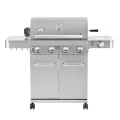 17842 Stainless Steel 4 Burner Propane Gas Grill with Rotisserie Configuration B