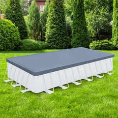 24" Durable Rectangular Pool Cover – Gray, for Oasis & Activity Pools