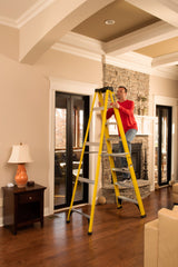 8' Fiberglass Step Ladder, 12' Reach, 250 lbs Load Capacity, W-3118-08