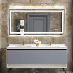 Extra Large LED Lighted Bathroom Mirror, Anti-Fog Wall Mounted Vanity Mirror with 3 Colors