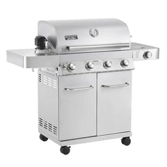 17842 Stainless Steel 4 Burner Propane Gas Grill with Rotisserie Configuration B