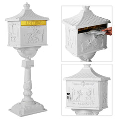 Cast Aluminum Mailbox with Post – Rustproof Weather-Resistant Mailbox Set
