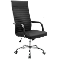 Ribbed High Back Office Chair, Ergonomic Conference Desk Chair for Home Office, Meeting Room and Workspace