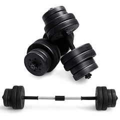 Adjustable Dumbbell Pair – 66LBS Total Weight Set with Barbell