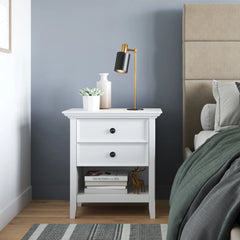 24 Inch Wide Solid Wood Nightstand, Bedside Table and Bedroom End Table