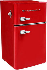 Retro Mini Fridge with Freezer& Side Bottle Opener-Small 2 Door Refrigerator for Office Bar or College Dorm Room-3.1 Cu Ft 19 "D x 20.5" W x 33.5" H