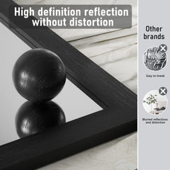 Modern Rectangular Wall Mirror with Wood Frame, Bathroom and Barn Door Mirror, Multiple Sizes