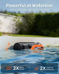 Cordless Robotic Pool Vacuum Cleaner, Smart Navigation with Wall and Waterline Cleaning