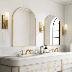 Modern Arch Aluminum Bathroom Wall Mirror, Wall Mounted Vanity Mirror for Bathroom, Bedroom and Home Decor