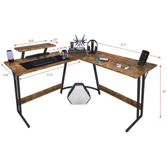 L Shaped Gaming Desk, Corner Computer PC Workstation for Gaming, Home Office and Study