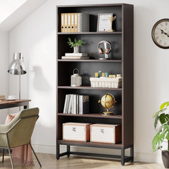 70.87 Inch Tall 5-Tier Bookcase, Large Bookshelf with 31.5 Inch Wide Storage