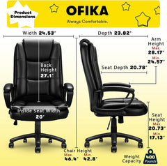 400 LBS Big and Tall Office Chair, Heavy Duty Ergonomic Computer Desk Chair for Home Office and Workspace