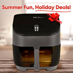 6QT Air Fryer, Clear Windows, Custom Program Options, 6-in-1 Functions, Crisps, Broils, Roasts, Dehydrates, Bakes, Reheats, from the, Black