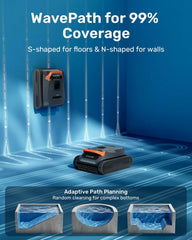 Cordless Robotic Pool Vacuum Cleaner, Smart Navigation with Wall and Waterline Cleaning
