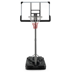 Portable Outdoor Basketball Hoop, Adjustable 64-79 Inch Height, 44-Inch Backboard with Wheeled Fillable Base