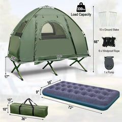 5-in-1 Folding Camping Cot – Tent with Air Mattress, Pillow & Sleeping Bag