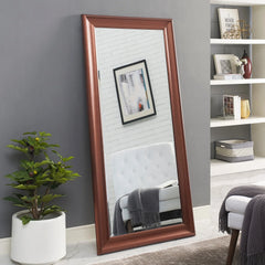 Tall Full Length Mirror, Oversized Rectangle Full Body Wall Mounted Mirror with Smooth Faux Wood Frame
