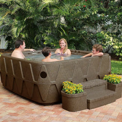 Square Plug And Play Hot Tub with Ozonator