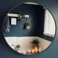 Modern Round Bathroom Vanity Mirror, Wall Mounted Circular Mirror for Bathroom, Bedroom and Home Decor