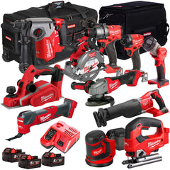 18V Cordless 11 Piece Tool Kit with 3 x 5.0Ah Batteries& Charger in Bag