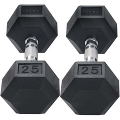 210 lb. (5-30 lb.) Rubber Dumbbell Set with 6 pair Vertical Rack