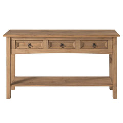 Wood Console Table with 3 Drawers, Entryway Hallway Storage and Display Table for Home
