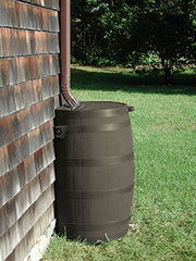 50 Gallon Rain Barrel with Brass Spigot, Large Outdoor Rainwater Collection and Storage Container for Garden