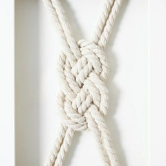 3-Piece Framed Nautical Knots Wall Decor Set, Natural Finish Coastal Wall Art