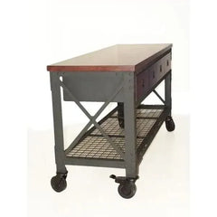 Building Products 72 in. 3-Drawers Rolling Industrial Workbench and Wood Top Configuration B