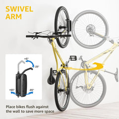 2-Pack Swivel Bike Wall Mount, Garage Bike Hangers, Holds Up to 66 lbs