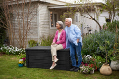 150 Gallon Resin Outdoor Storage Box, Large Deck Container for Patio, Garden and Yard, Dark Gray