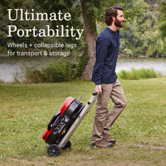 Portable Stand-Up Propane Grill with 3 Adjustable Burners& Instastart Ignition, 20,000 BTUs of Power for Outdoor Cooking