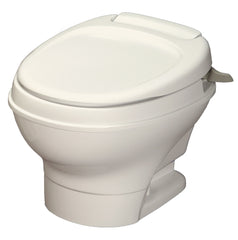 RV Toilet with Hand Flush, Low Profile, Parchment