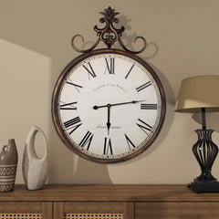 Large Antique Wall Clock, Vintage Decorative Hanging Clock for Living Room, Bedroom and Office