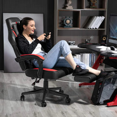 Big and Tall Gaming Chair with Footrest, 400 LB Capacity Ergonomic Video Game Chair for Home and Gaming