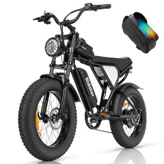 Electric Bike for Adults, 1200W 30mph Mountain Bike, 48V 15.6Ah Battery, 20-Inch Fat Tire, 7-Speed Full Suspension