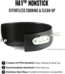 2 Piece Hard Anodized Nonstick Fry Pan Set, Durable Aluminum Skillet Cookware Set for Kitchen Cooking