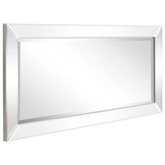 Beveled Rectangular Clear HD Wall Mirror, Bathroom Vanity and Bedroom Mirror, 3 Sizes