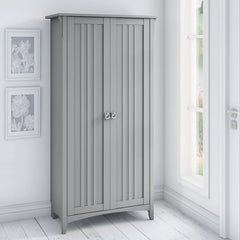 Tall Storage Cabinet with Doors, Freestanding Shelving Organizer with Adjustable Shelves for Home, Office and Living Room