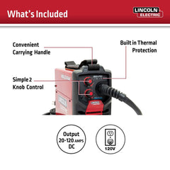 90i FC Flux-Cored Wire Feeder Welder (No Gas) K5255-1 Configuration B