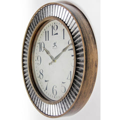 16 Inch Rustic Industrial Wall Clock, Decorative Round Clock for Home