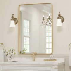 Wall Mirror Vanity Mirror, Bathroom Mirror with Rounded Corners, 1 Piece