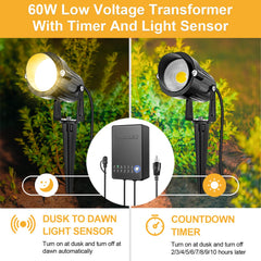 8 Pack 5W LED Landscape Lighting Kit, 3000K Warm White Low Voltage Outdoor Garden Pathway Lights