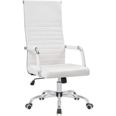 Ribbed High Back Office Chair, Ergonomic Conference Desk Chair for Home Office, Meeting Room and Workspace